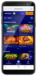 Paripesa mobile app slots