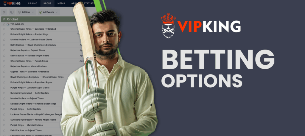 VIP King sports betting options
