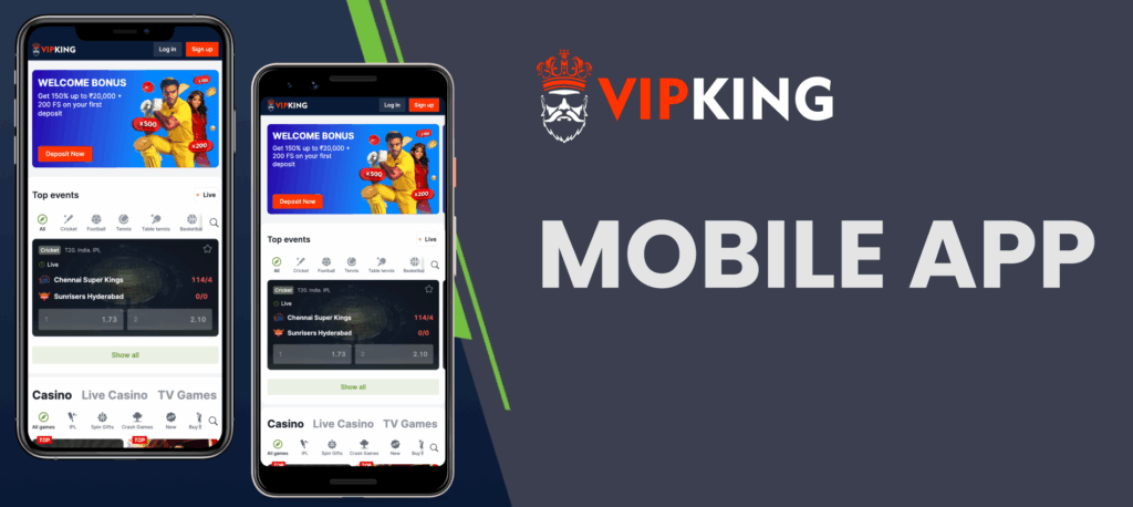 VIP King Android app & mobile site