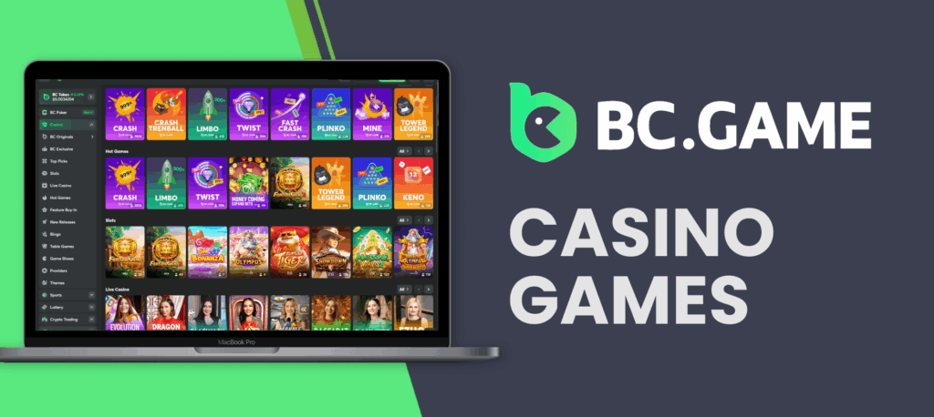 Casino games and providers on BC.Game