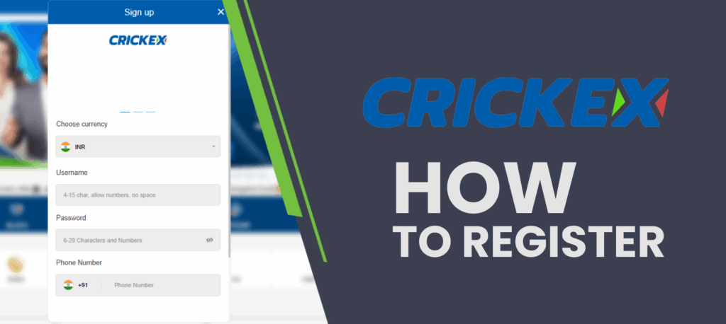 Registration process on the Crickex website