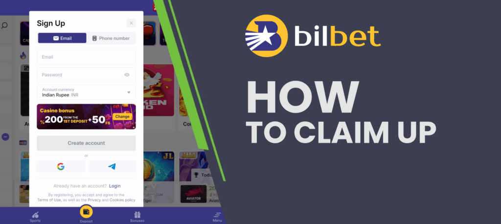 How to claim Bilbet welcome bonus with promo code