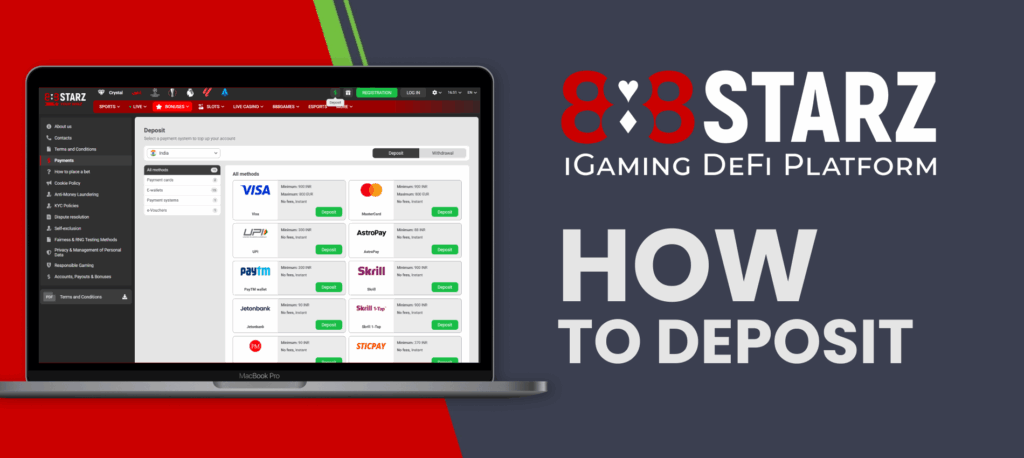 How to make a deposit at 888Starz