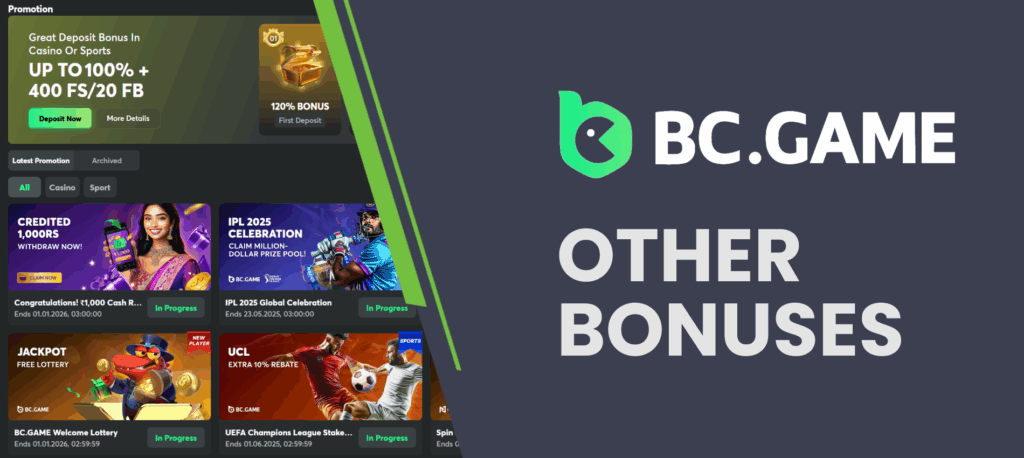 Other bonus offers on BC.Game platform