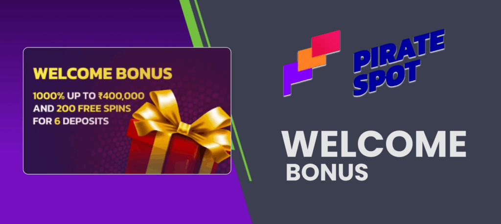 Great Welcome Bonus from Pirate spot  for Indian Players