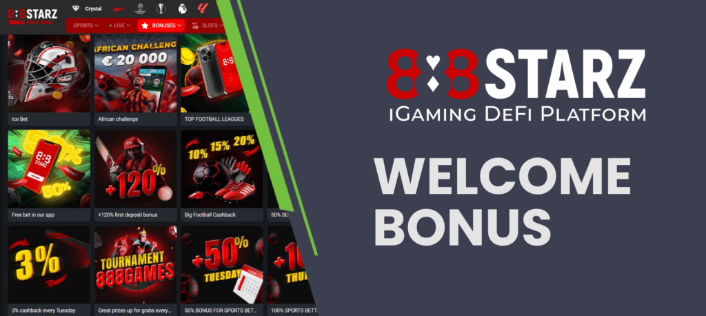 Steps to receive your 888Starz welcome bonus