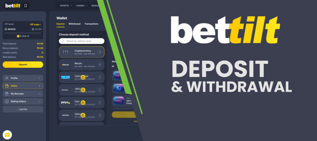 Bettilt India payment methods
